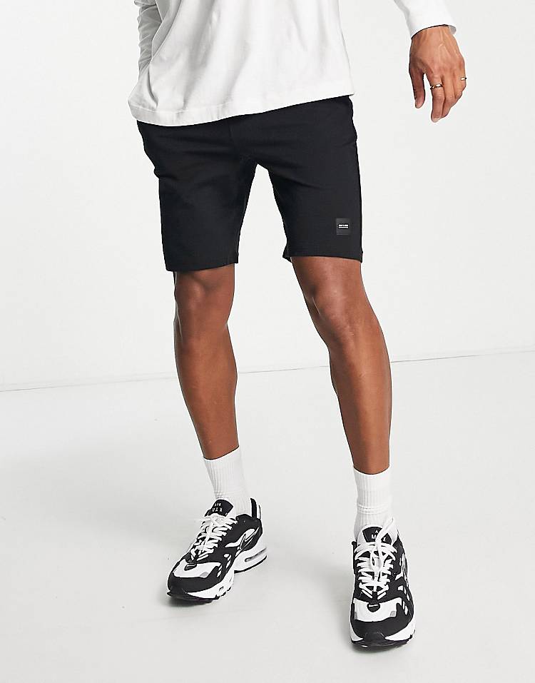 Only & Sons jersey shorts in black